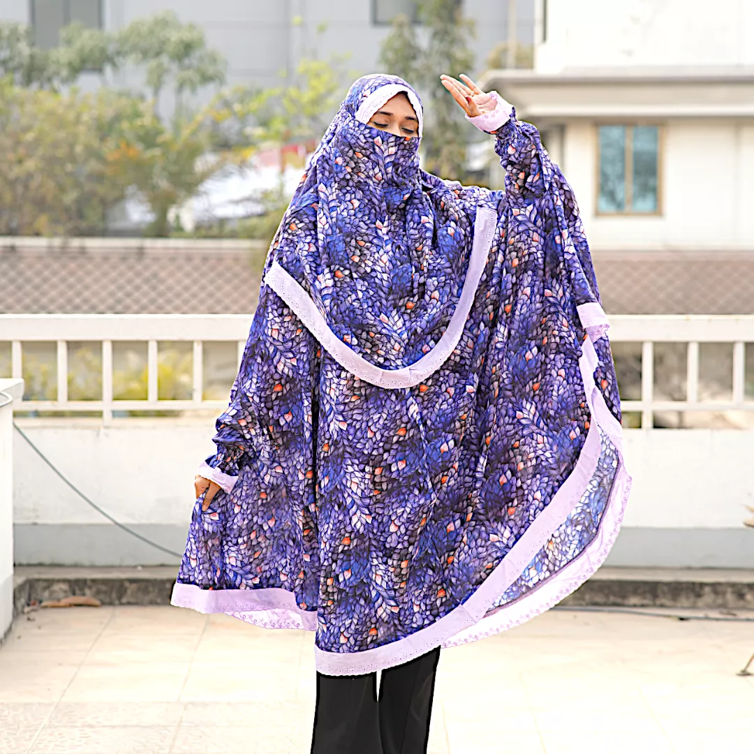 Lace Niqab Khimar-AA10 - Image 2