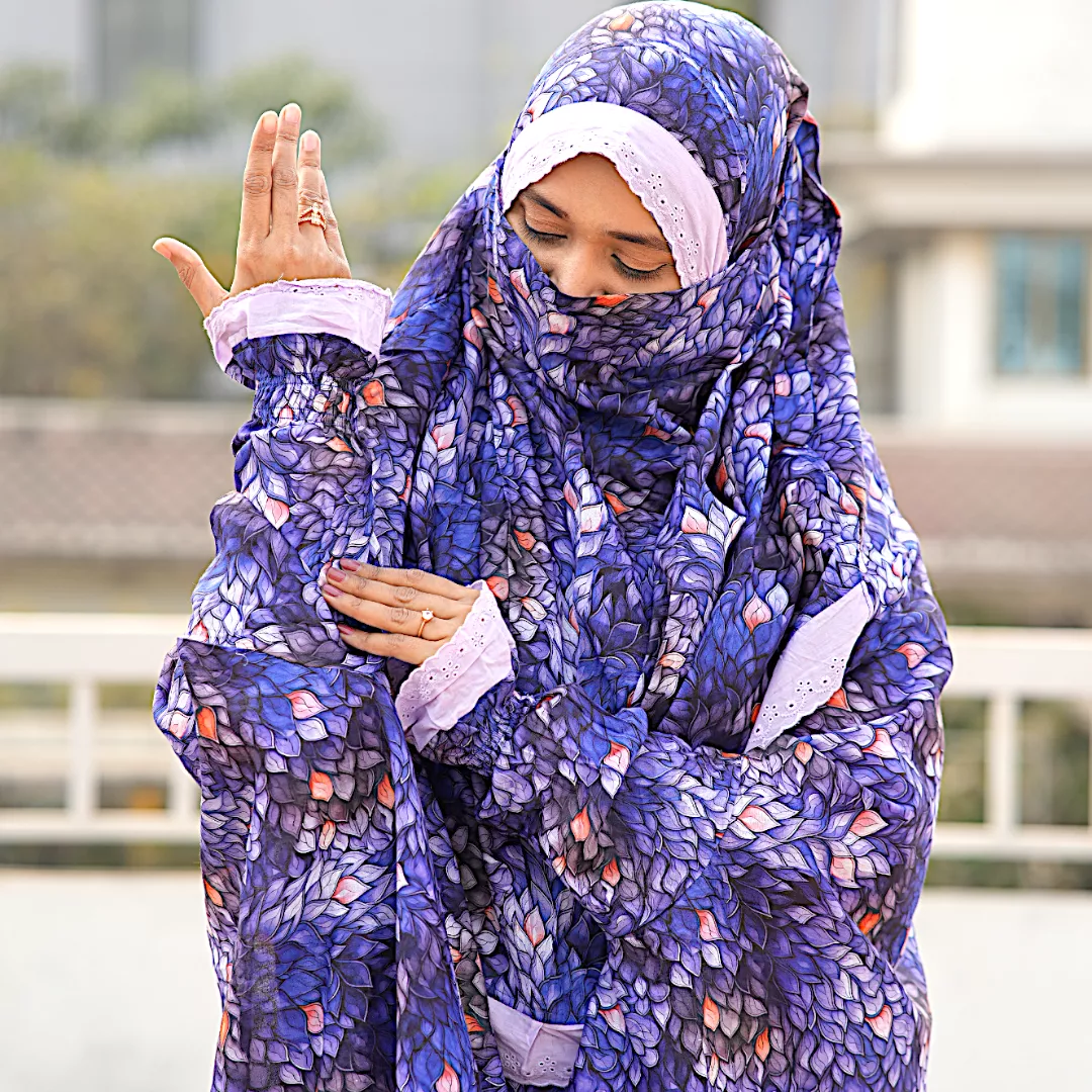 Lace Niqab Khimar-AA10 - Image 3