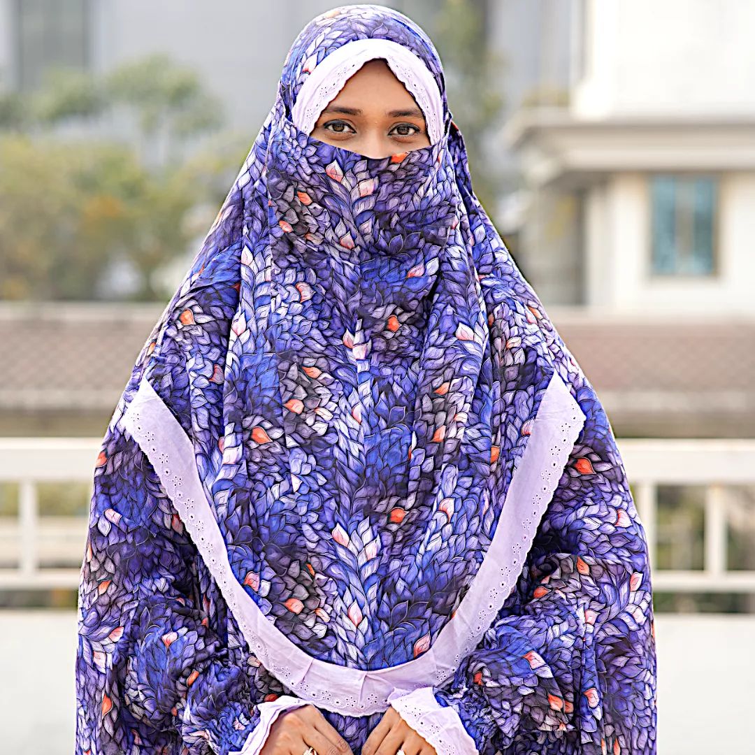 Lace Niqab Khimar-AA10 - Image 4