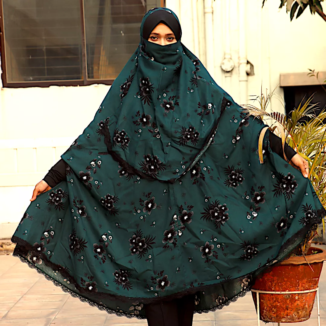 Afroze Niqab Khimar-Bottle Green-AA29