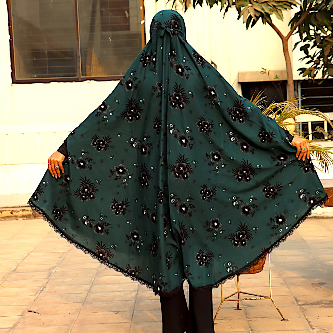 Afroze Niqab Khimar-Bottle Green-AA29 - Image 4