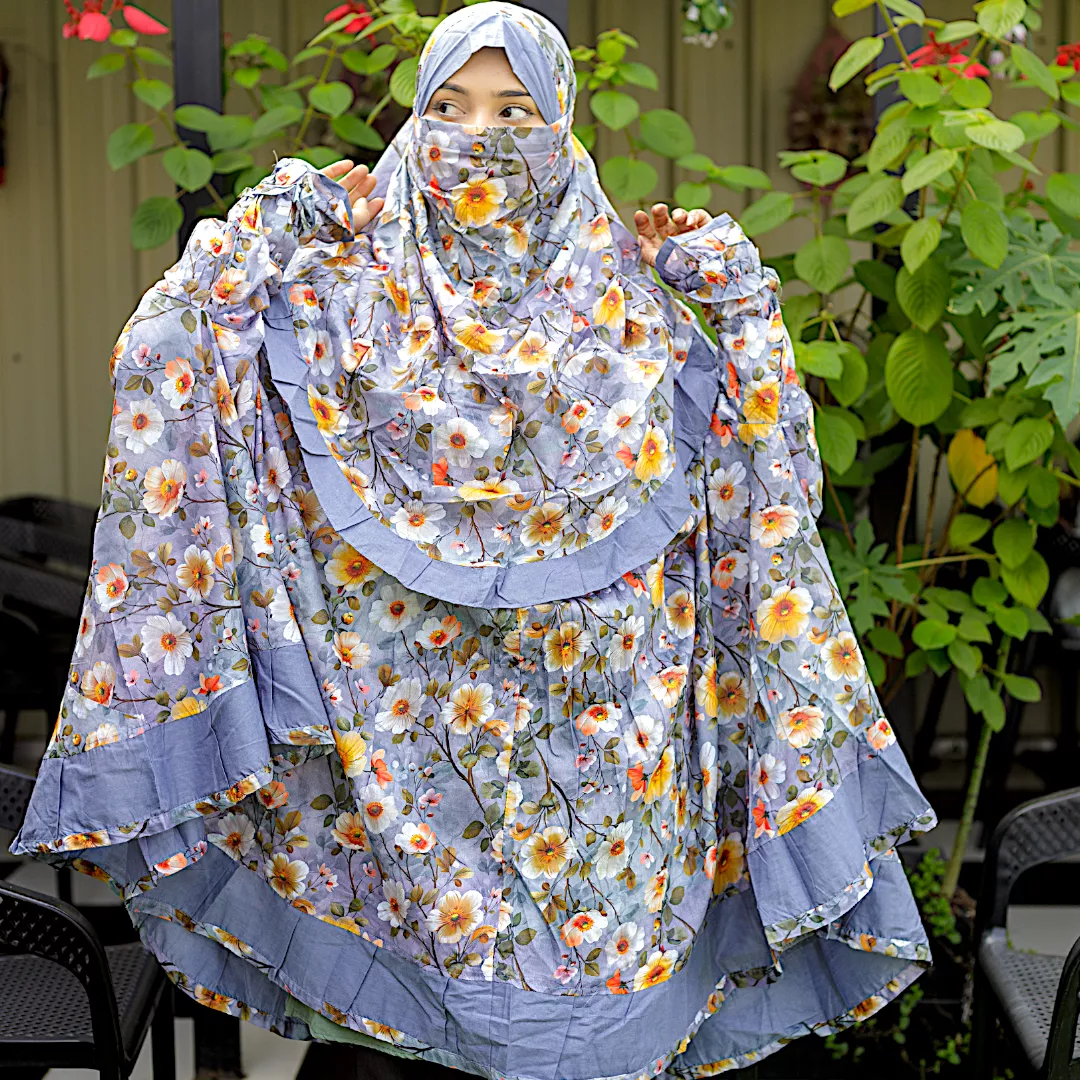 Frill Niqab Khimar-Ash-AA04 - Image 3